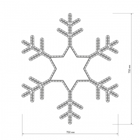 Arlight Фигура ARD-SNOWFLAKE-M4-750x750-324LED White (230V, 18W) (Ardecoled, IP65)