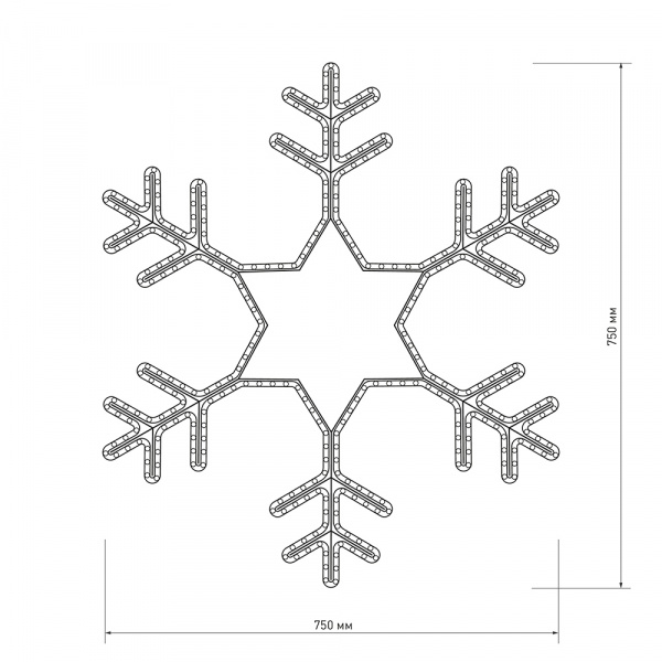 Arlight Фигура ARD-SNOWFLAKE-M4-750x750-324LED White (230V, 18W) (Ardecoled, IP65)