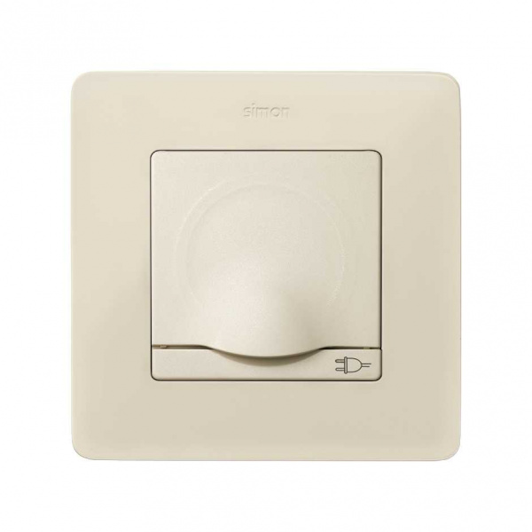 Simon 82 Слоновая кость Накладка розетки 1-ая с/з с крышкой