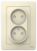SE Blanca внутр Молочная Розетка 2-ая б/з со шторками, 16А, 250В
