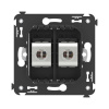 DKC Avanti Компьютерная розетка RJ-45 без шторки в стену, кат.5e двойная экранированная, Черный матовый
