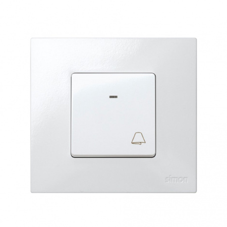 Simon 27 Мех Белая Кнопка клавишная "звонок" с подсветкой, 10А 250В