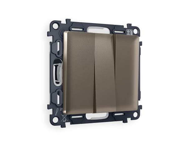 Комплект механизма 3-клавишного выключателя ALFA MA635010 Темная бронза матовый QUANT