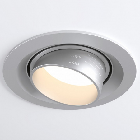 Встраиваемый светодиодный светильник с регулировкой угла освещения 9919 LED 10W 4200K серебро Elektrostandard Zoom a052461