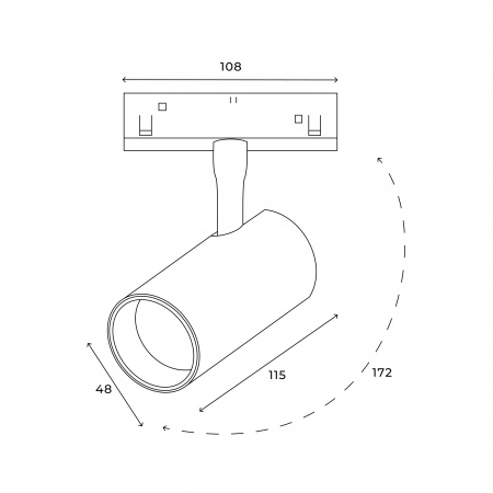 Трековый точечный светильник ElDeko HSBL_0076, 12Вт-4000К, чёрный