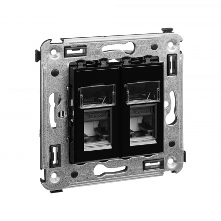 DKC Avanti Черный квадрат Компьютерная розетка RJ-45 двойная  категория  6А