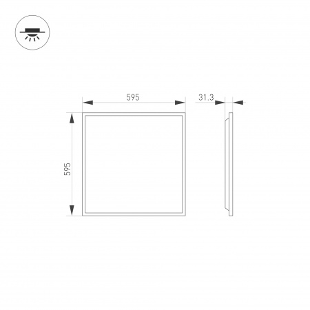 Arlight Светильник DL-TITAN-S600x600-40W Day4000 (WH, 120 deg, CRI90, 230V) (IP40 Металл, 7 лет)
