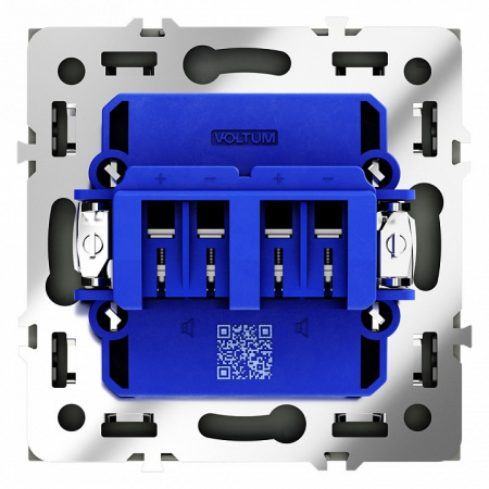 Розетка акустическая встраиваемая VOLTUM S70 4-местная, (графит)