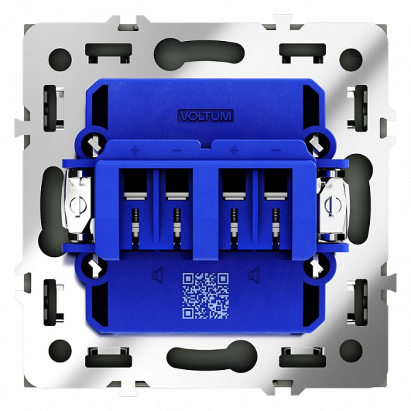 Розетка акустическая встраиваемая VOLTUM S70 4-местная, (черный матовый) Розетка акустическая встраиваемая VOLTUM S70 4-местная, (черный матовый)
