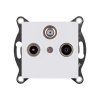 Розетка тройная TV (мама) + TV (папа) + спутниковая SAT, белый матовый Kollinger REA-036WM для Aspekt, Eleganz, Reflex