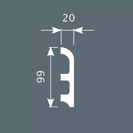 Плинтус PX014, 99х20, 2000мм, Экополимер/6