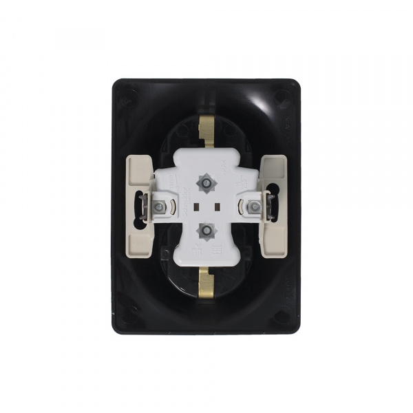 SE Glossa Антрацит Розетка 2-ая с/з, 16А (в сборе)