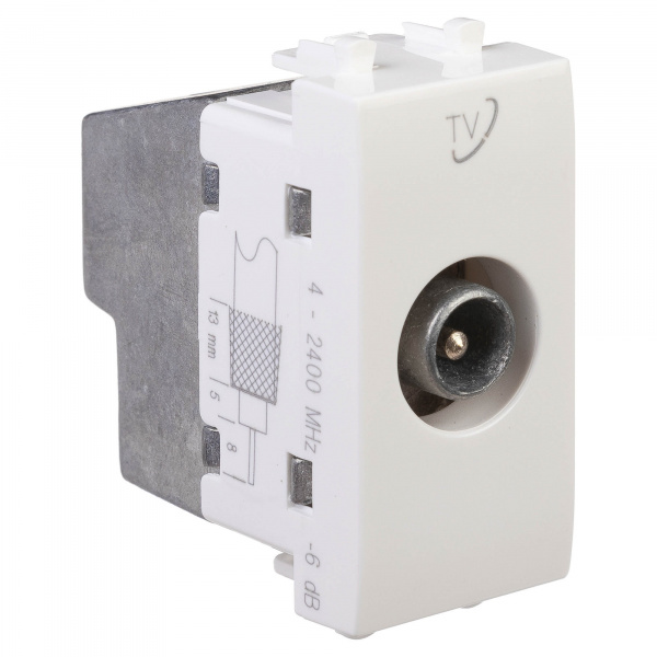 DKC Avanti Белое облако Розетка ТВ проходная 1 модуль