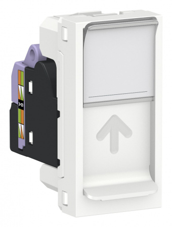 SE Unica Modular Бел Розетка компьютерная, RJ45, одиночная кат. 6 STP, 1 модуль