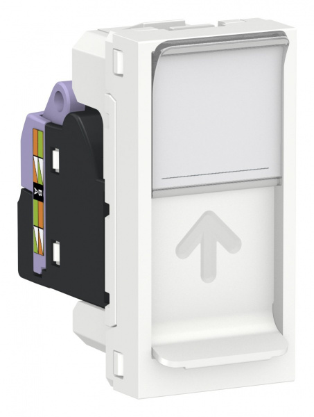 SE Unica Modular Бел Розетка компьютерная, RJ45, одиночная кат. 6 STP, 1 модуль