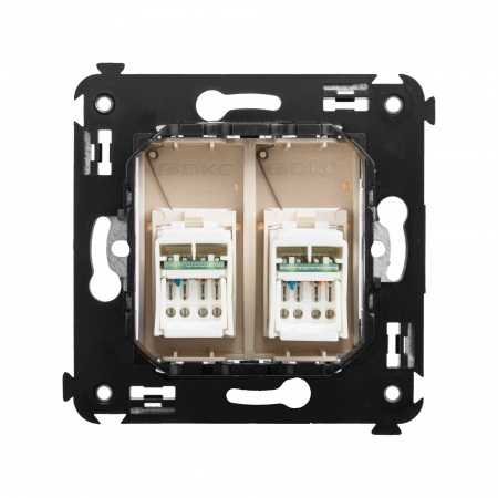 DKC Avanti Ванильная дымка Компьютерная розетка RJ-45 двойная  категория 5e