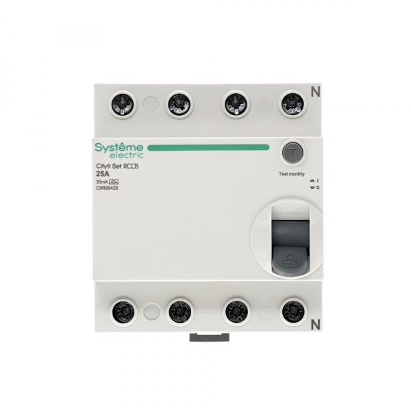SE City9 Set Выключатель дифференциального тока (ВДТ) 25А 4P 30мА Тип-A 400В