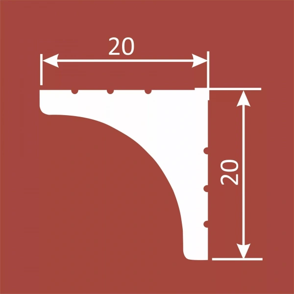 Карниз KX021, 20х20, 2000мм, Экополимер/40 Карниз KX021, 20х20, 2000мм, Экополимер/40