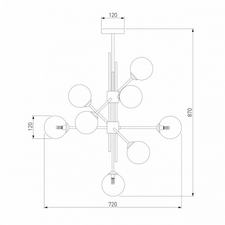 Потолочный светильник со стеклянными плафонами 50383 черный Eurosvet Volver