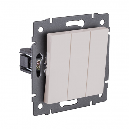 Выключатель 3-клавишный 10А/250В, кашемир матовый Kollinger REA-S-012CM для Aspekt, Eleganz, Reflex