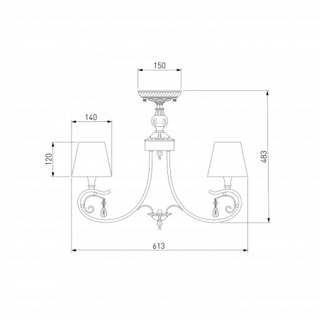 Классическая люстра с абажурами 60069/5 серебро Eurosvet Incanto