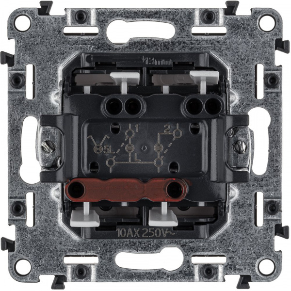 Legrand Valena LIFE DIY Бел Выключатель 2-клавишный с подсветкой 10А 250В