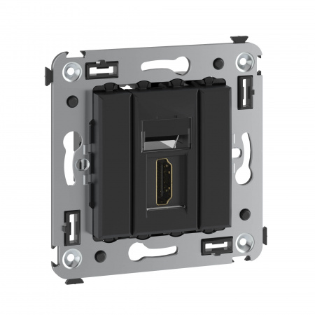 DKC Avanti Черный матовый Розетка одинарная тип А-А HDMI