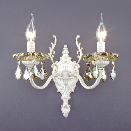 Бра с хрусталем 3281/2 белый с золотом Eurosvet Elisha