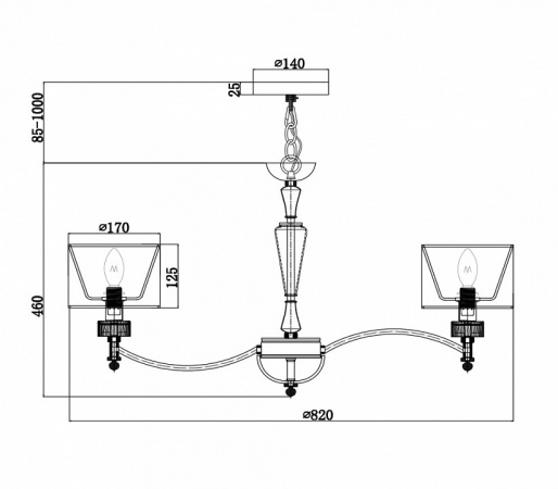 Люстра MOD014CL-08N Maytoni Alicante