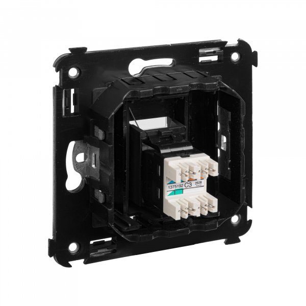 DKC Avanti Черный матовый телефонная розетка RJ-12 одинарная