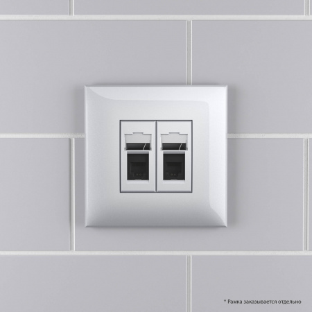 DKC Avanti Закаленная сталь телефонная розетка RJ-12 двойная