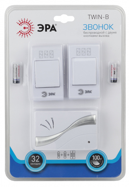 ЭРА TWIN-B Звонок беспроводной