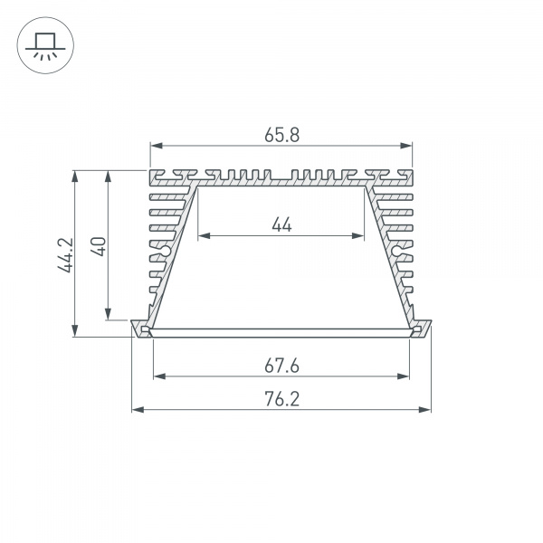 Профиль Arlight KLUS-POWER-RW70F-2000 ANOD 019881