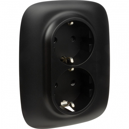 Legrand Valena ALLURE DIY Антрацит Розетка 2-ая с/з с защитными шторками, безвинт.зажим