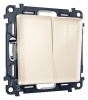 Комплект механизма 2-клавишного проходного выключателя ALFA MA303020 Бежевый глянец QUANT