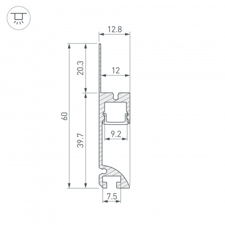 Arlight Профиль PLINTUS-FANTOM-L-2000 BLACK (Алюминий)
