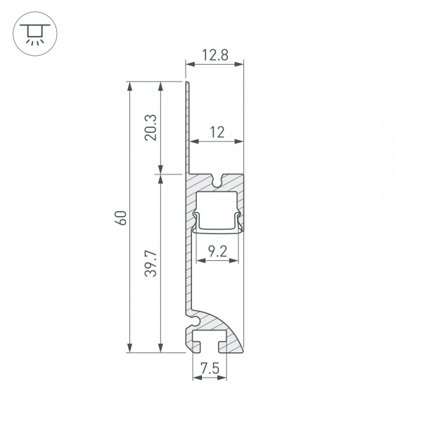 Arlight Профиль PLINTUS-FANTOM-L-2000 BLACK (Алюминий)
