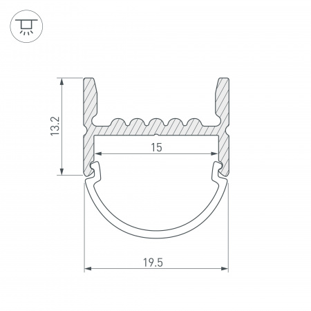 Профиль Arlight ARH-WIDE-H20-2000 ANOD 018859