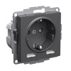 Systeme Electric AtlasDesign Базальт Розетка 16А с 2 USB A+A, 5В/2,4А, 2х5В/1,2А, механизм