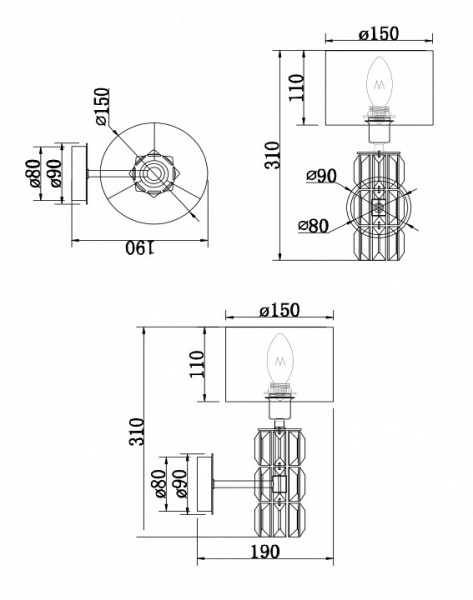 Настенный светильник (бра) DIA008WL-01CH Maytoni Talento
