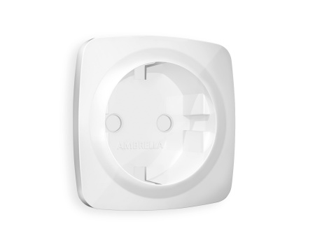 Лицевая панель OMEGA (Белый глянец) для электрической розетки с заземлением QUANT OP1060
