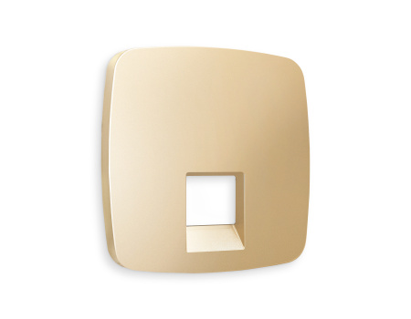 Лицевая панель OMEGA (Шампань) для компьютерной/телефонной розетки RJ-45/RJ-11 QUANT OP6120