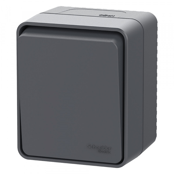 SE AtlasDesign Profi54 Наруж Антрацит Выключатель кнопочный 1-клавишный 10 АХ