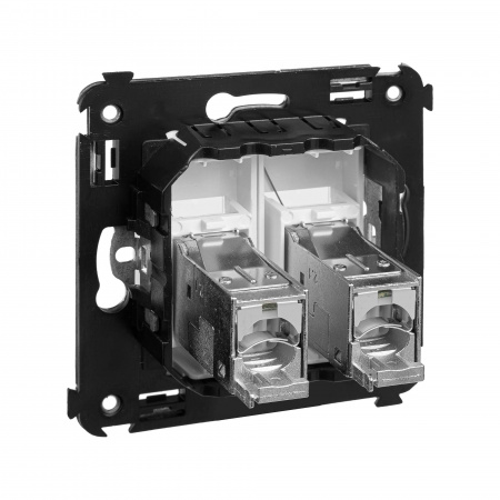 DKC Avanti Белое облако Компьютерная розетка RJ-45 двойная  категория 6 экранированная