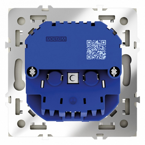 Розетка встраиваемая VOLTUM S70 с заземлением и защитными шторками, 16А, с USB, A+С, (сталь) Розетка встраиваемая VOLTUM S70 с заземлением и защитными шторками, 16А, с USB, A+С, (сталь)