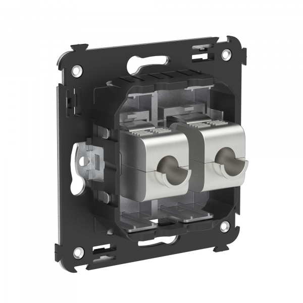 DKC Avanti Компьютерная розетка RJ-45 без шторки в стену, кат.5e двойная экранированная, Закаленная сталь