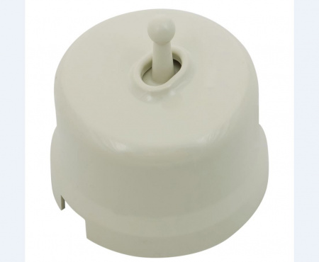 BIRONI Лизетта Пластик Слоновая кость Выключатель проходной 1-кл (тумблерный)