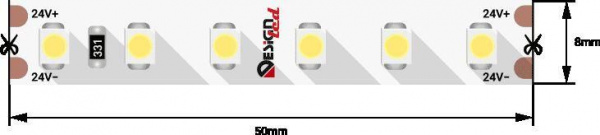 Светодиодная влагозащищенная лента DesignLed 9,6W/m 120LED/m 3528SMD теплый белый 5M 000153