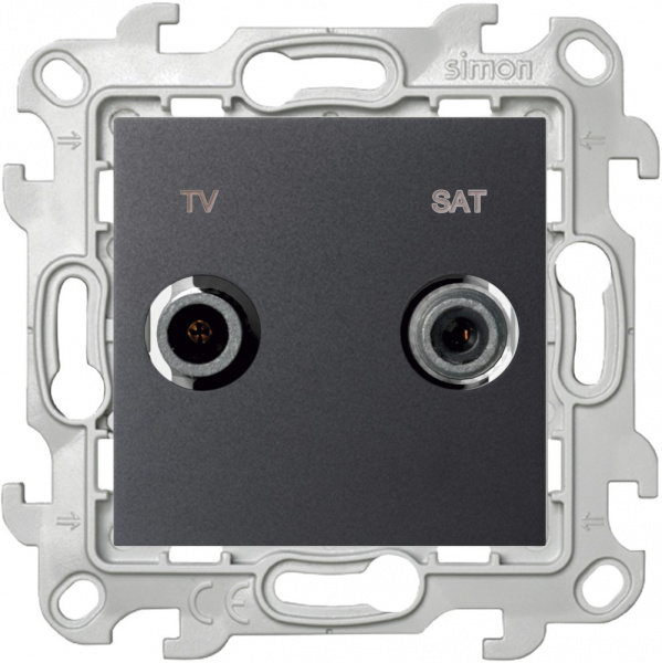 Simon 24 Графит Розетка TV-SAT одиночная Simon 24 Графит Розетка TV-SAT одиночная