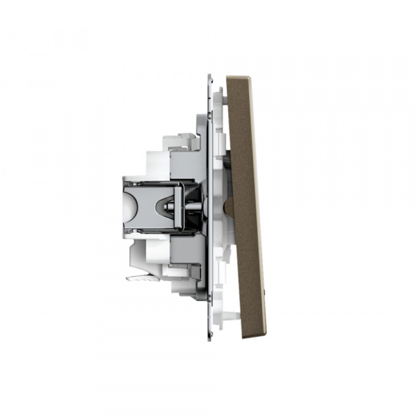 Systeme Electric ArtGallery Мокко Выключатель 2-клавишный с подсветкой, сх.5а, 10АХ, механизм, быстрозажим. клем.